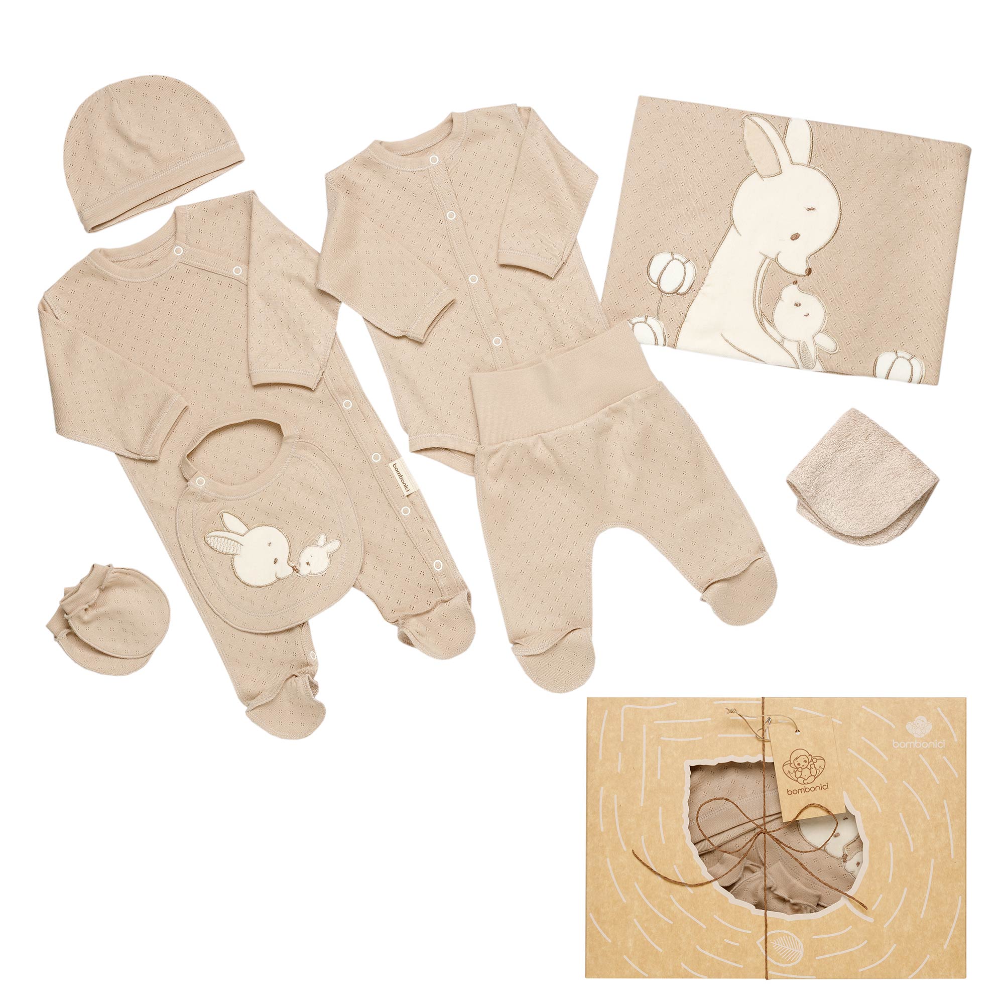 Set neonato 8 pezzi NN0090 Capucino