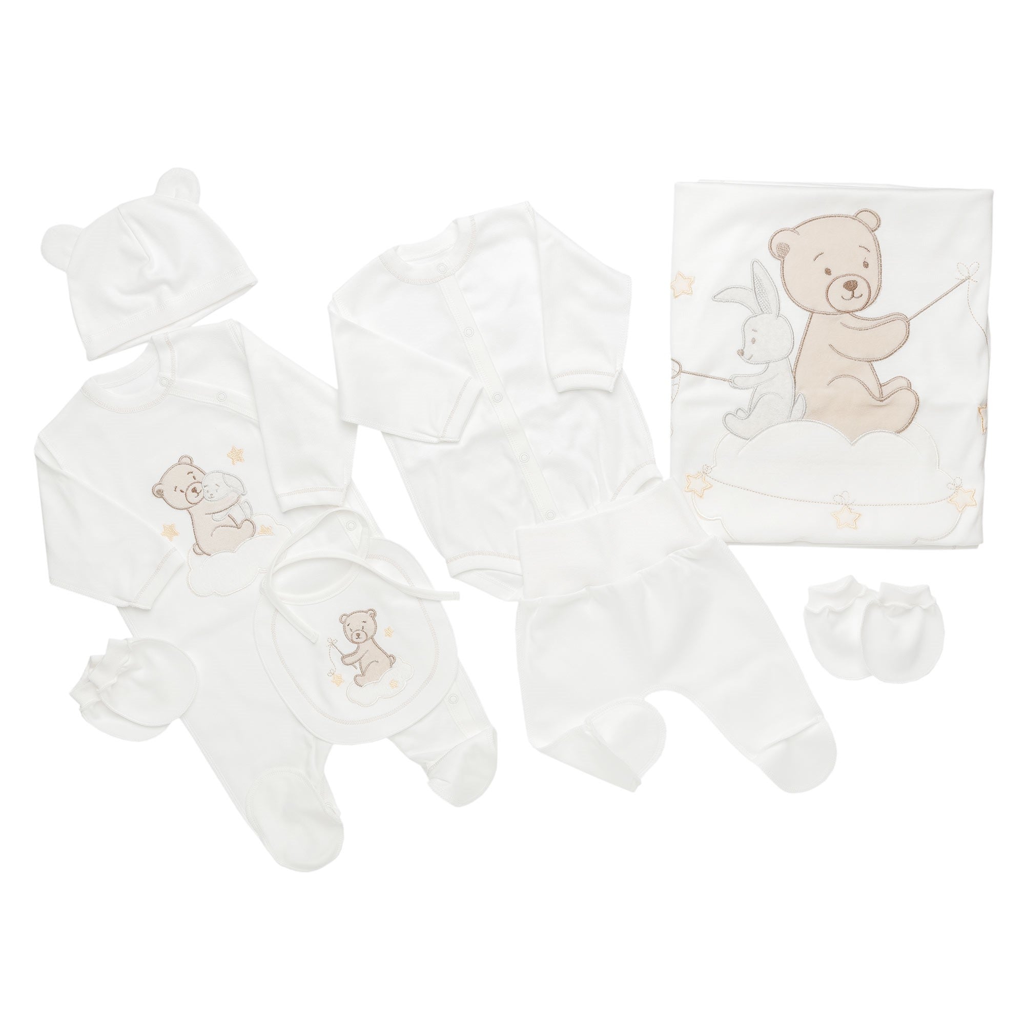 Set neonato 8 pezzi NN0083 Avorio