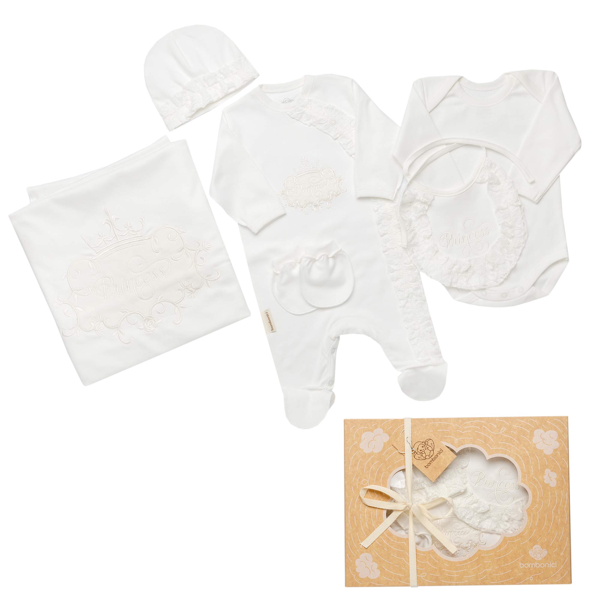 Set neonato 6 pezzi NN0092 Avorio