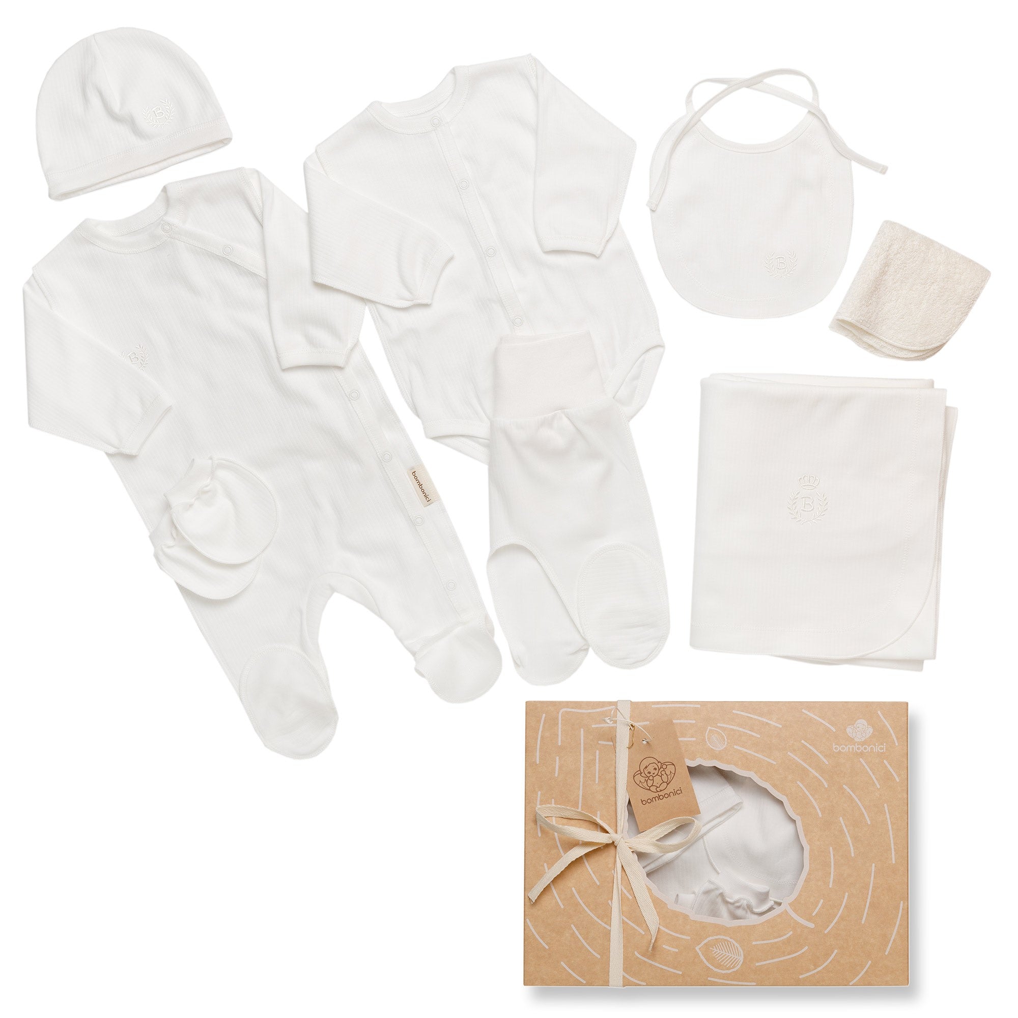 Set neonato 8 pezzi NN0086 Avorio