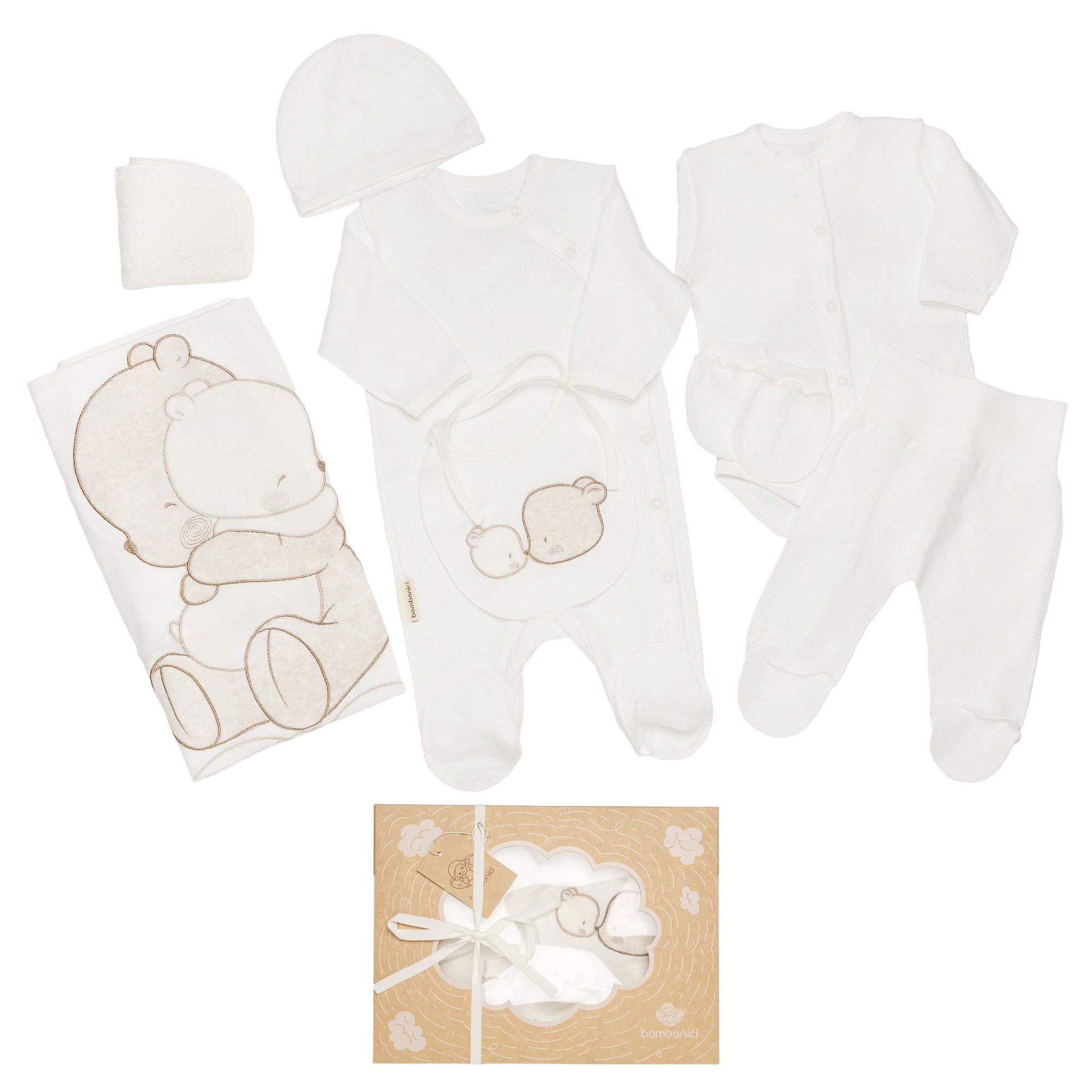 Set neonato 8 pezzi NN0094 Avorio